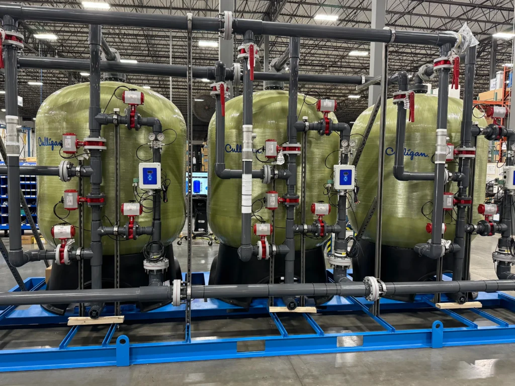 High capacity reverse osmosis water treatment plant
